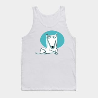 white dog looking us funny cartoon Tank Top